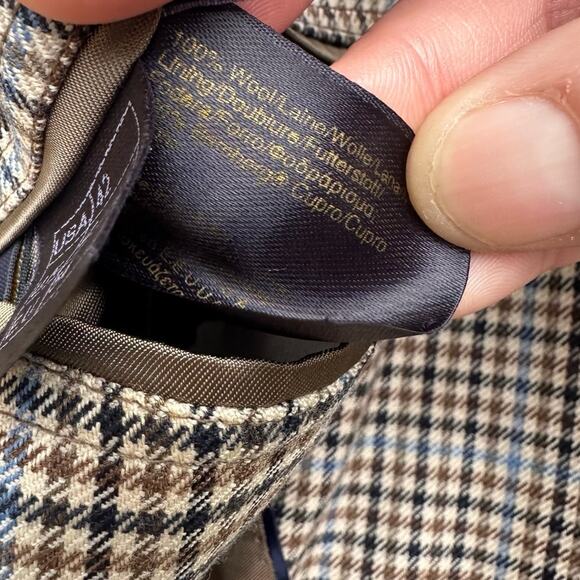Brooks Brothers 1818 Madison Cut Sport Coat Blazer Houndstooth Plaid 2 Button 42 - Picture 9 of 11